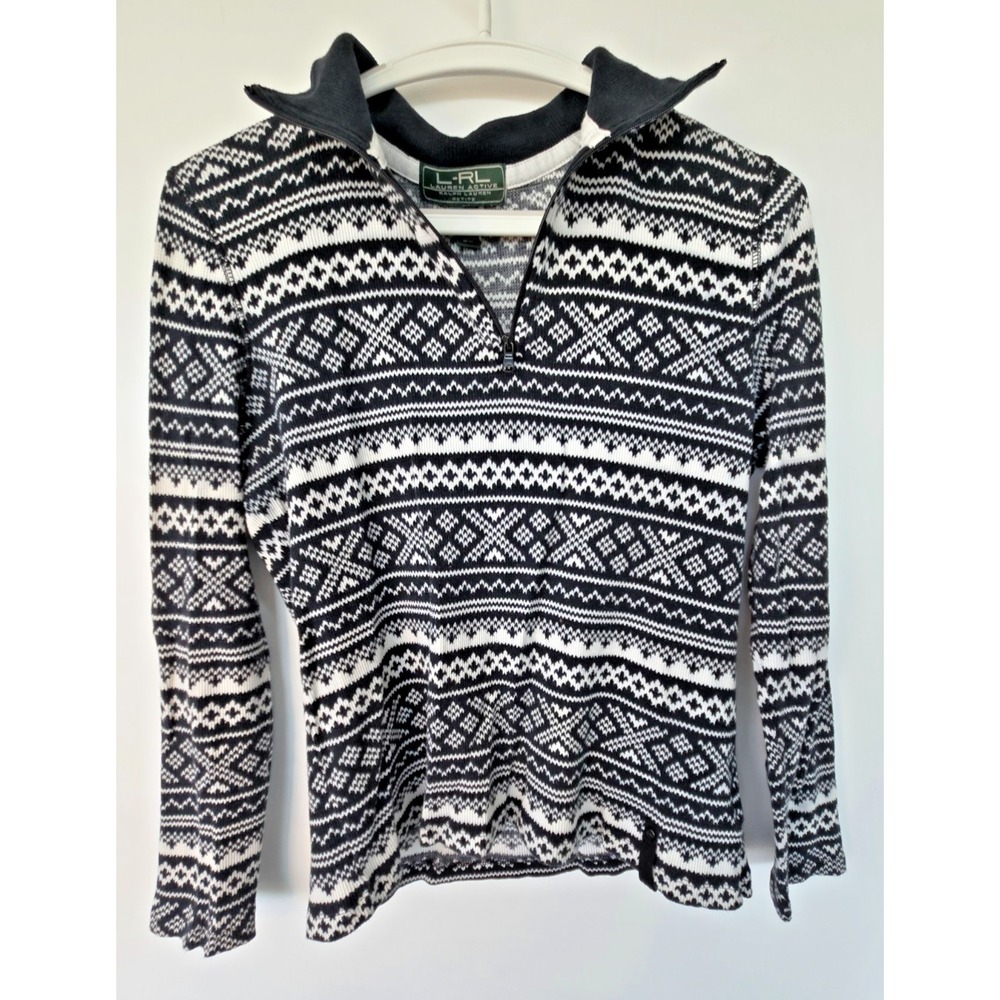 Lauren Ralph Lauren Pullover Top Womens Pattern Petite Sz PL Nautica College
